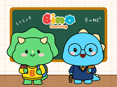 Bino Learning - Character Branding 2d animation brand identity branding character character branding character design education graphic design illustration ip ip design kids kids learning learning mascot mascot design school