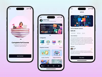 E-learning Mobile App adom app app design app ui dashboard education app elearning app learning learning app online course app remote school student ui ux
