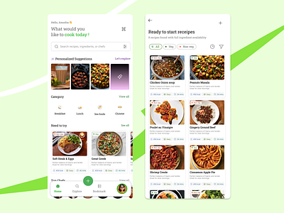 Food preparation guide app app branding card cooking dish eating figma food green interface making mobile mobile app preparation recipe ui ui design ux
