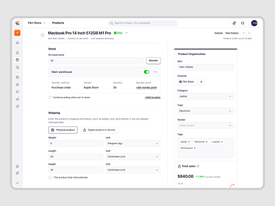 Ecomiq – Product Details Management for E-Commerce catalog crm ecommerce inventory marketplace online shop online store product design product details product management saas saas design shipping management site builder ui ux web app web builder web design