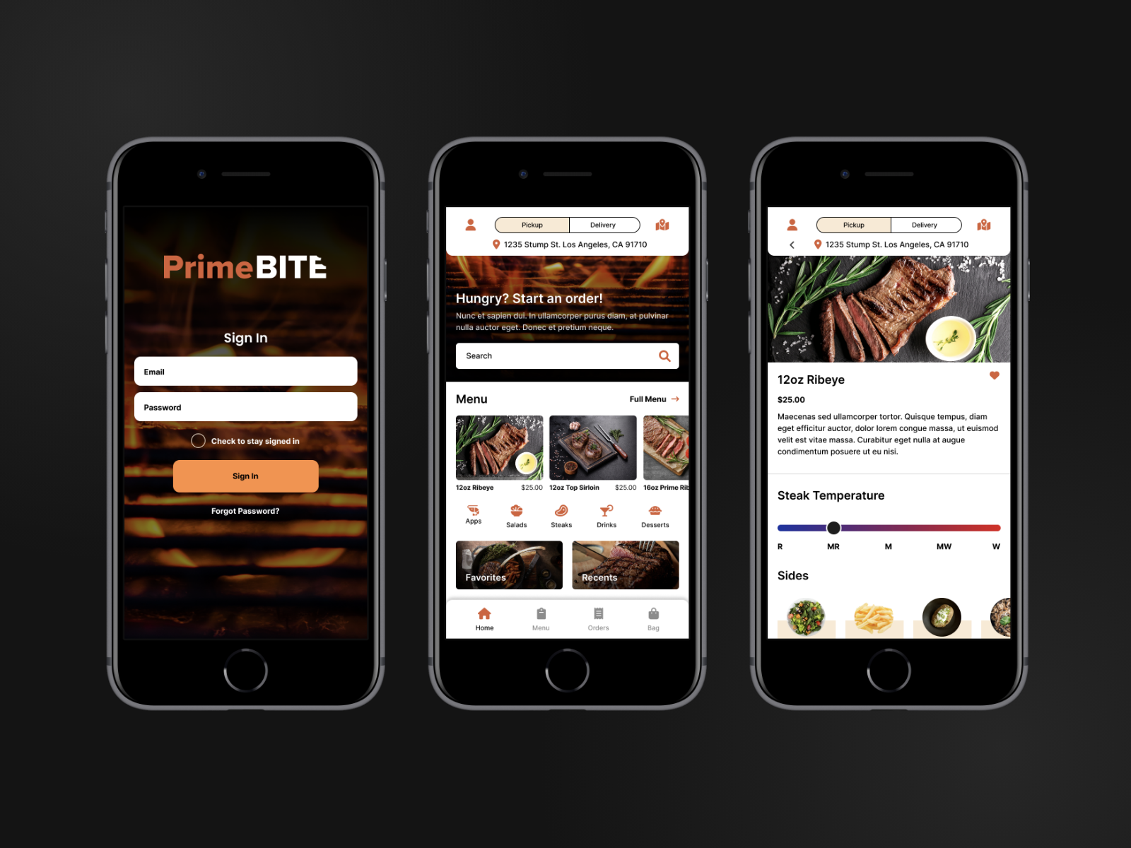 Example of PrimeBite - Food Delivery App