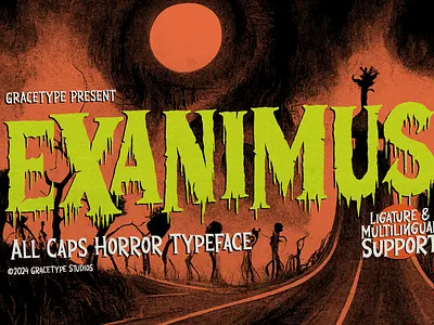 Examinus | Horror Typeface ligatures font