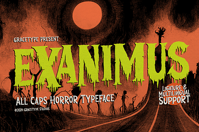 Examinus | Horror Typeface ligatures font