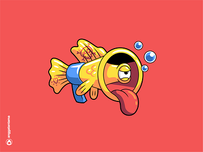 A Megafish character cute design fish fun funny illustration illustrator mascot megaphone odd quirky sticker street art t shirt t shirtdesign tee vector vibrant weird