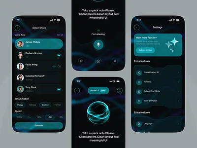 Chatbot AI – Next-Gen Intelligent Assistant Mobile App. ai ai bot ai chat ai chatbot app app artificial inteligent app branding chat generator chatbot glassmorphism home illustrations ios logo mobile mobile app ui ux