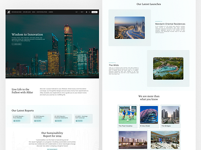 Aldar home - reimagined graphic design landing light property simple ui ux web