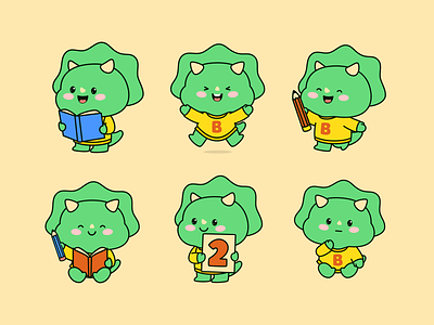 Bino Learning - Bino Pose Illustration 2d animation brand identity branding branding design character character branding character design character development character sheet graphic design illustration ip kids learning mascot mockup school
