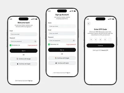 Mobile App Authentication UI – Login, Signup & Password Reset all app app flow design app login signup app onboarding authentication ui create account figma design forgot password ui log in login signup flow login ui mobile app design mobile ux onboarding otp verification password reset register sign up signup screen user interface design