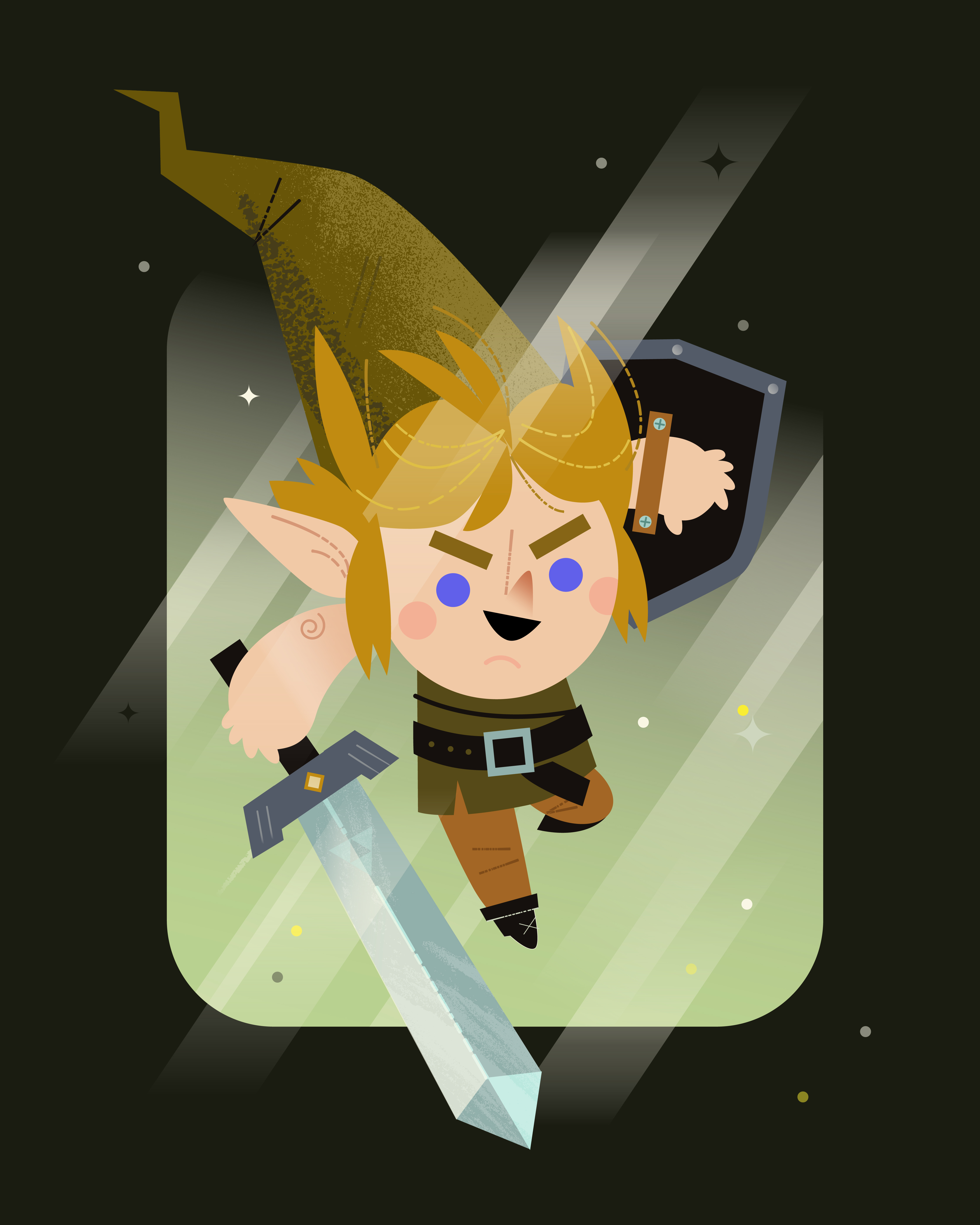 Link cute gaming illustration kali meadows vector videogame zelda
