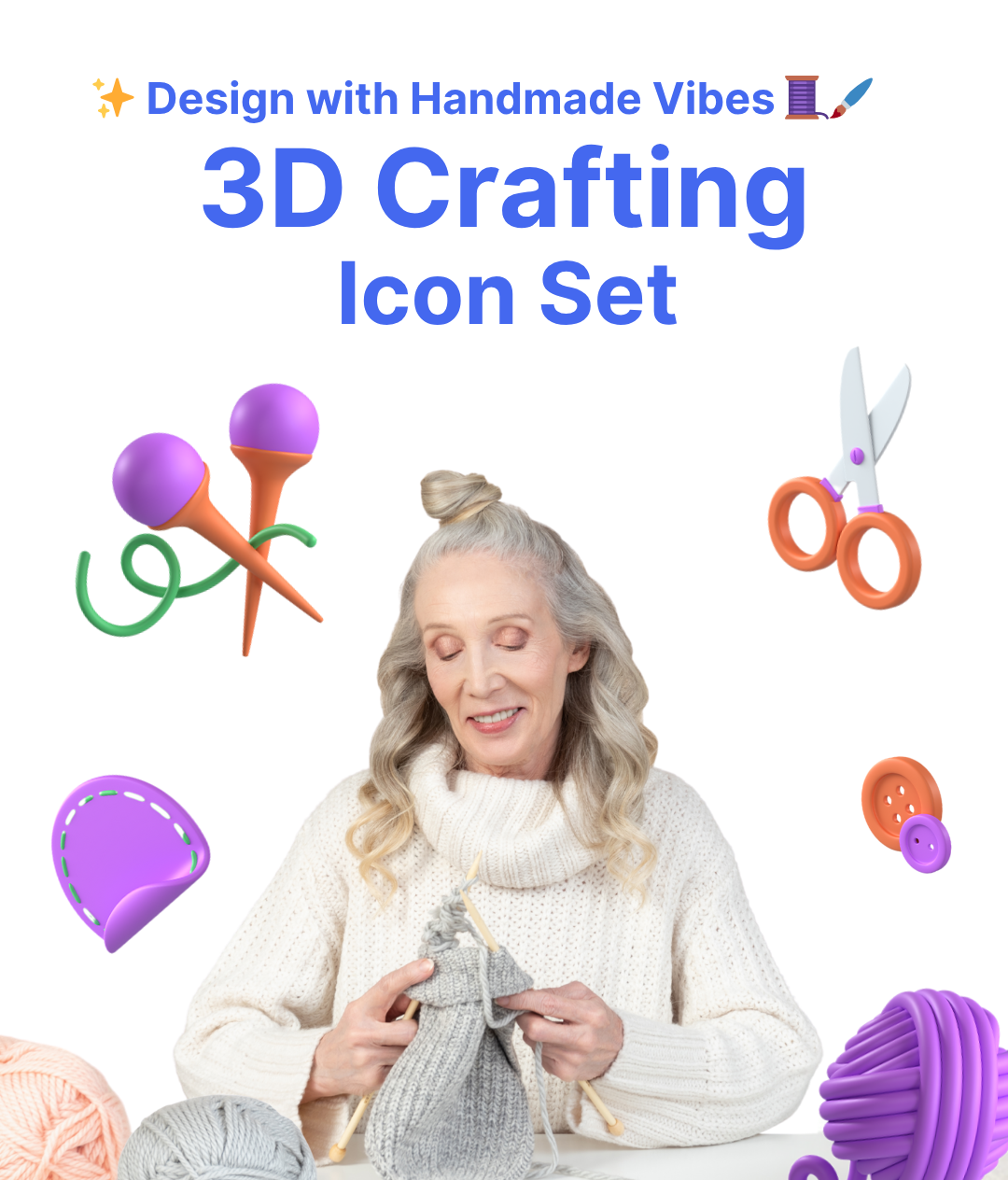 3D Crafting Icon Set 3d branding design graphic design illustration ui ux