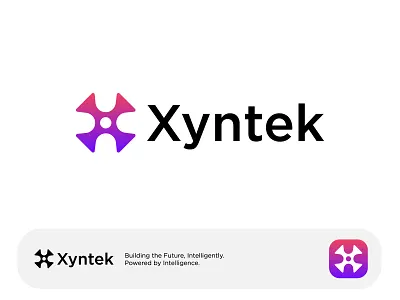 Xyntek - AI logo design abstract logo ai ai logo artificial intelligence brand brand identity branding icon logo logo designer logotype modern open ai saas logo startup logo technology x x brand