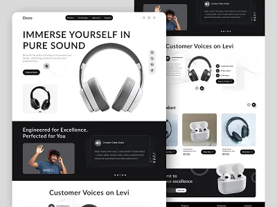 Audio Online Store Landing Page antdesk audio audio online store clean design ecommerce efatuix headphone landing page design home page landing page online shop online store product productlandingpage sound speaker ui design web design website website design