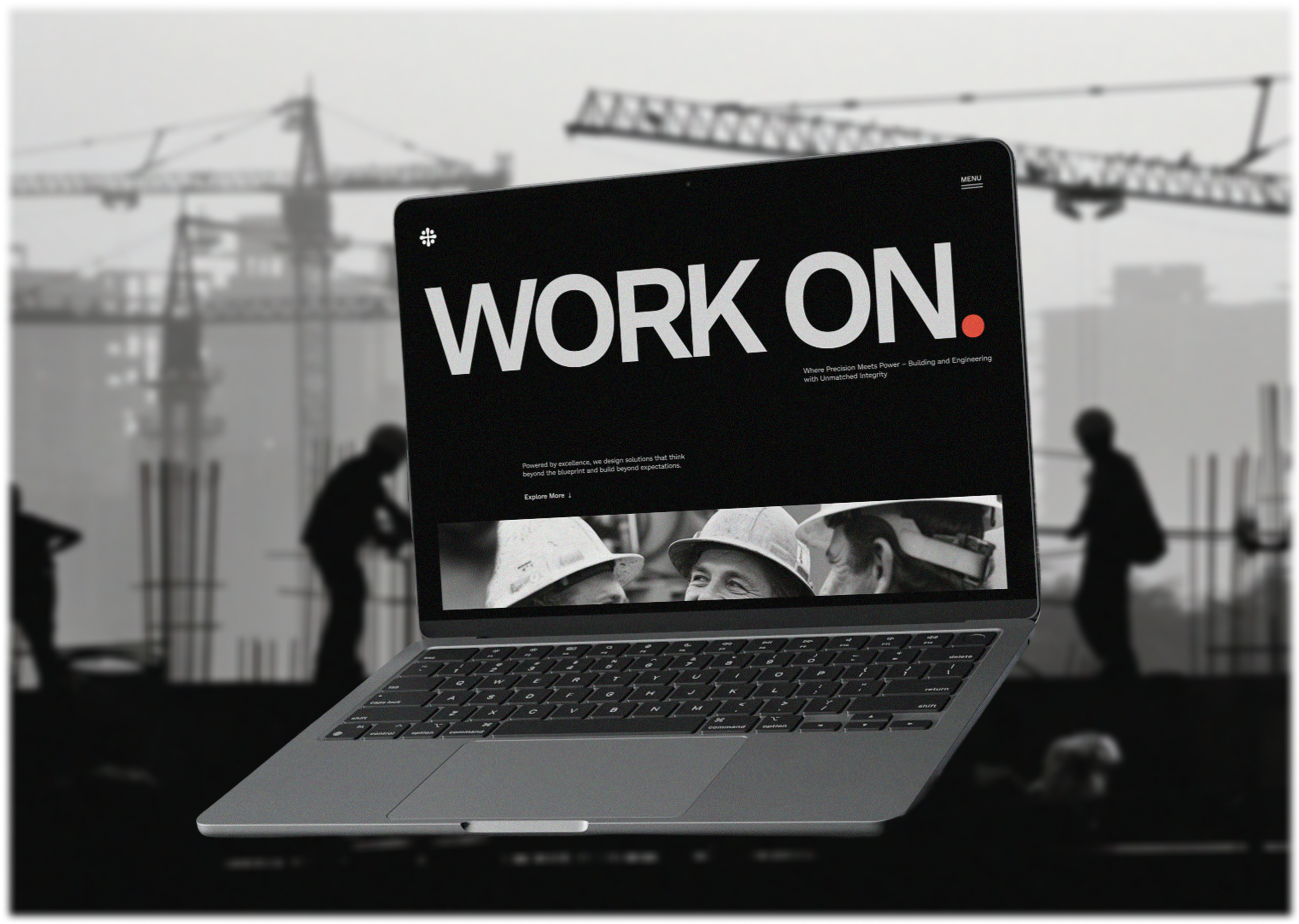 WORK ON - Construction Website Hero Section architecture bold build construction contractor engineering figma graphic design hero section home modern design typography ui ux web design