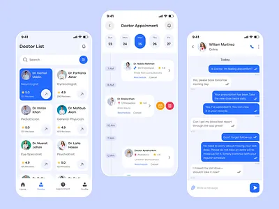 Online Doctor Appointment App app app design appointment app calender clean doctor app doctor appointment app doctor list medical app medicine mobile mobile app online appointment schedule search doctor ui ux