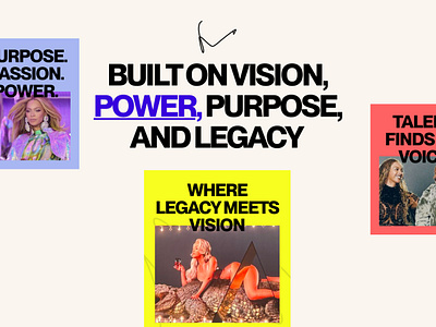 Beyoncé: Artistic Section Design artist website banner design bold typography brand identity clean layout color contrast creative layout design inspiration digital design dribbble shot fan experience interface design minimal design modern interface music landing page music ui section design ui design user experience visual impact