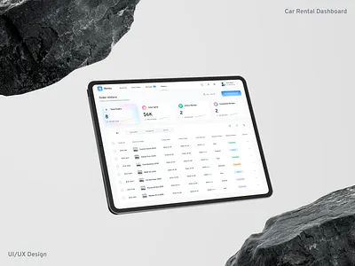 Car Rental Dashboard - Order History Screen admin panel analytics car rental clean ui dashboard dashboard design data table interface light mode minimal design modern order history order management order tracking product design saas ui design uiux user experience web design