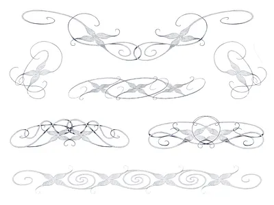 Ornamental floral iterations illustration