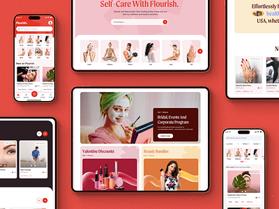 Self-care Website & Mobile App Design app branding design case study health app health wellness minimal minimal design mobile app self care selfcare app ui ux uxui design website design