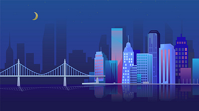 Night Cartoon City Background app branding design graphic design illustration logo typography ui ux vector