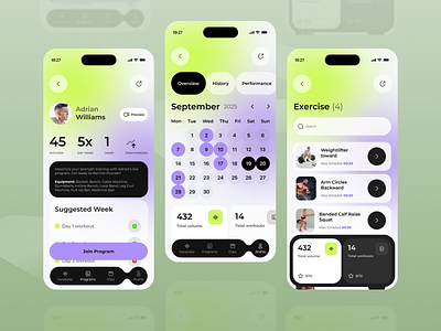 Sport application mobile UI design figma fitness fitness app fitness goals fitness ui gym health health app healthcare minimal design mobile mobile app mobile ui online training product design sport sport app ui ux workout