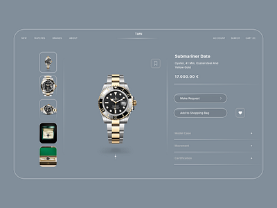 E Commerce Rolex Watches apple apple design commerce design ecommerce luxury luxury watches minimal product page rolex shop shop page shopify ui ux watch website watches web shop website