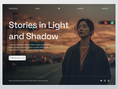 Lumora - Photography Portofolio design header website hero section homepage personal portfolio photo photography photography portfolio photography portofolio photography website photoshoot portfolio portofolio ui uidesign uiux ux uxdesign web design website