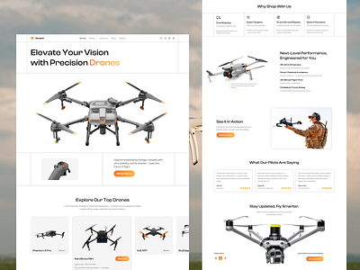 Drone E-commerce Website drone ecommerce drone product drone selling drone web drone website drove landing page e commerce ecommerce ecommerce landing page ecommerce ui ecommerce web landing page shopify shopify drone ui design web design websie design website woocommerce drone