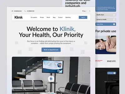 Clinic Website Design 2025 new shots animation clinic design doctor figma health massage new design osteopathy physiotherapy ui uiux user interface