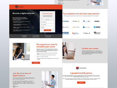 2U Landing Page Production - University of Sydney college cybersecurity digital marketing education highed ed landing pages production responsive ui university ux web design webpage