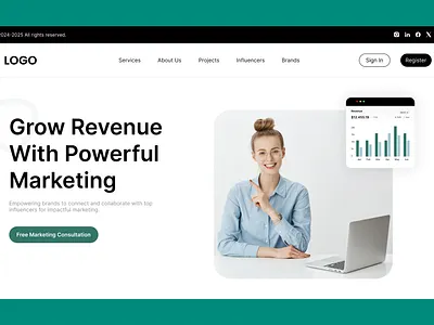 Business Growth Website behance business consultation business growth consulting website creative layout digital marketing dribble hero section landing page landing page design landing page section marketing consultation marketing strategy responsive design ui design uiux design ux design web design