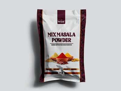 Mix Masala Powder Pouch Packaging Design adobeillustrator brandidentity brandingdesign creativepackaging foodbranding foodpackaging graphicdesign labeldesign masaladesign meiyal mixmasala mockupdesign modernpackaging packagingdesign pouchdesign productdesign spicepackaging