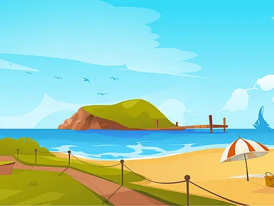 Vacation Background Cartoon app branding design graphic design illustration logo typography ui ux vector