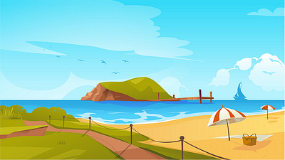Vacation Background Cartoon app branding design graphic design illustration logo typography ui ux vector
