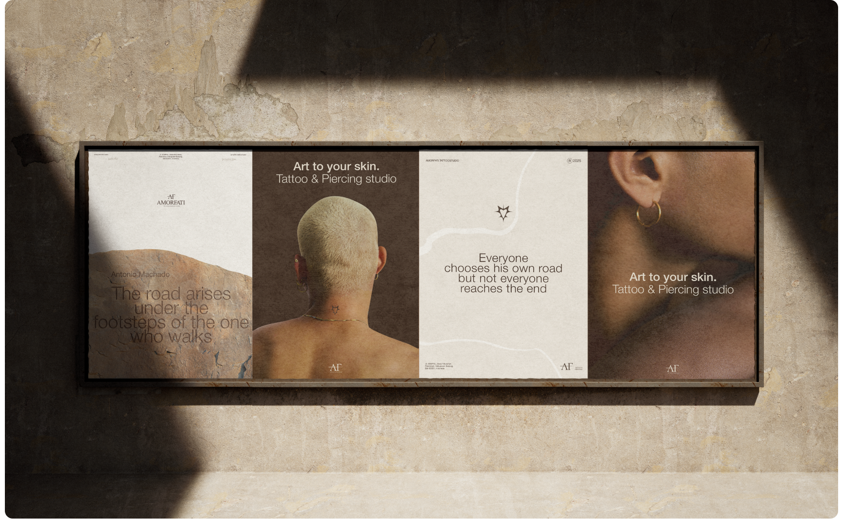 Amor Fati - Tattoo and Piercing Studio Brand Identity art artist artwork brand guidelines brand identity branding graphic design piercing piercing branding piercing studio branding tattoo tattoo and piercing studio tattoo branding tattoo shop tattoo studio tattoo studio tattoos tattoo studio branding tattooing ui ux visual identity