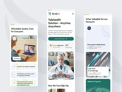 Telemedicine Landing page - Mobile adaptive branding clean design doctors online healthcare illustration landing page logo medicine mobile mobile landing page navigation responsive telehealth telemedicine ui ux web