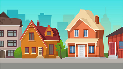 Town Cartoon Background app branding design graphic design illustration logo typography ui ux vector