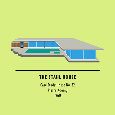 MOD-icon for The Stahl House architecture case study case study house eames flat drawing hollywood hills home house icon icon design illustration mid century architecture mid century modern modicon stahl house vector art vector illustration