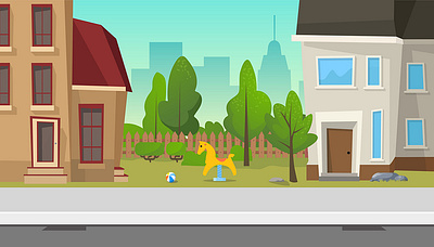 Street Cartoon City Background app branding design graphic design illustration logo typography ui ux vector