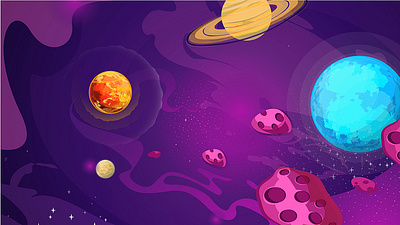 Space Background Cartoon app branding design graphic design illustration logo typography ui ux vector