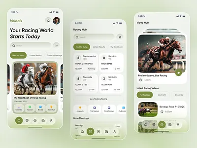 Horse Racing App – Real-Time Race Tracker UI app design fantasy app horse racing ui live score app ui luxury sports app mobile mobile app racing app ui real time tracker sports sports app ui sports tracker app ui design