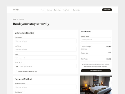 Checkout Page - Hotel Booking 002 checkout booking page checkout flow checkout form checkout hotel checkout hotel booking checkout page checkout process credit card credit card checkout dailyui 002 graphic design hotel payment payment form platform checkout ui ux web web design