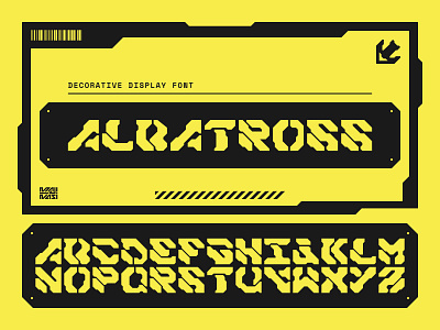 Albatross - Decorative Display Font (FREE DOWNLOAD) branding cyberpunk design font futuristic graphic design logo machine modern robot typeface typography