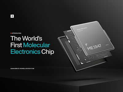 Roswell Biotechnologies molecular electronics chip 3dassets 3dchip 3dposterdesign billboarddesign biotechbranding brandcharater brandconsistecy branding brandlanguage brandnarrative brandrecognition custom3dvisuals designinspiration largeprintdesign logoconsistency logodesign printdesign roswellbiotechnologies
