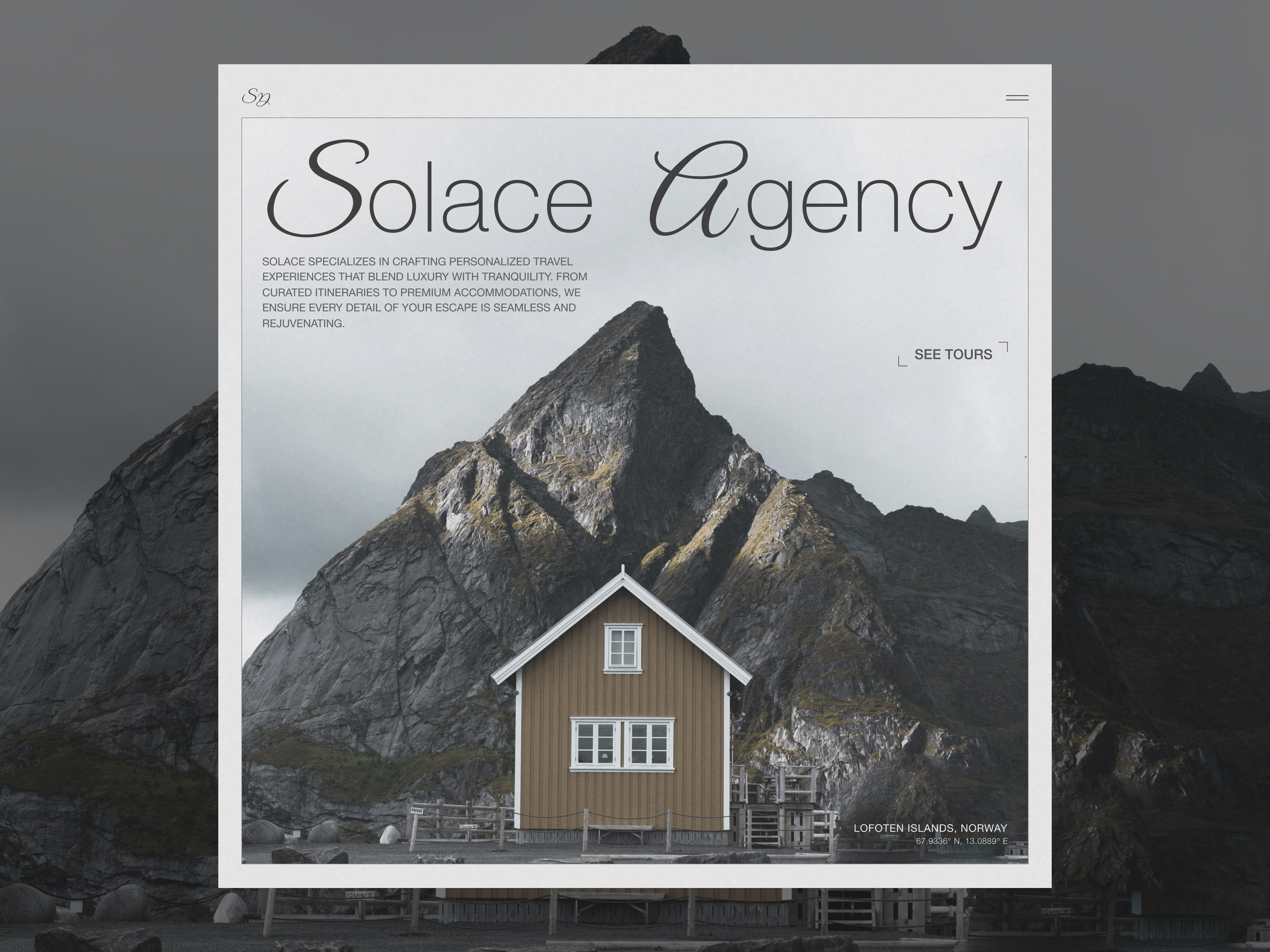 Solace - Website Design for Tour Agency agency design tour travel travel agency ui uidesign ux uxui web webdesign website