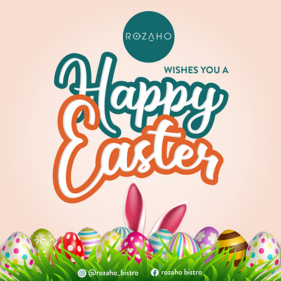 Easter poster for ROZAHO graphic design illustration typography