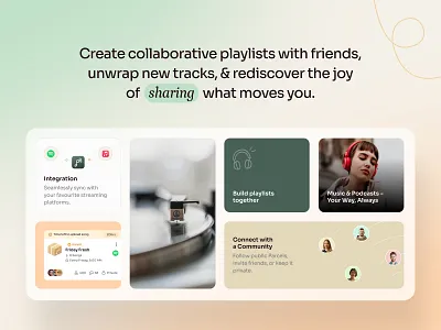 Website Design for Music sharing app app branding design agency in california gradient landing page modern music parcel sound ui ux web design website design