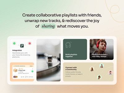 Website Design for Music sharing app app branding design agency in california gradient landing page modern music parcel sound ui ux web design website design