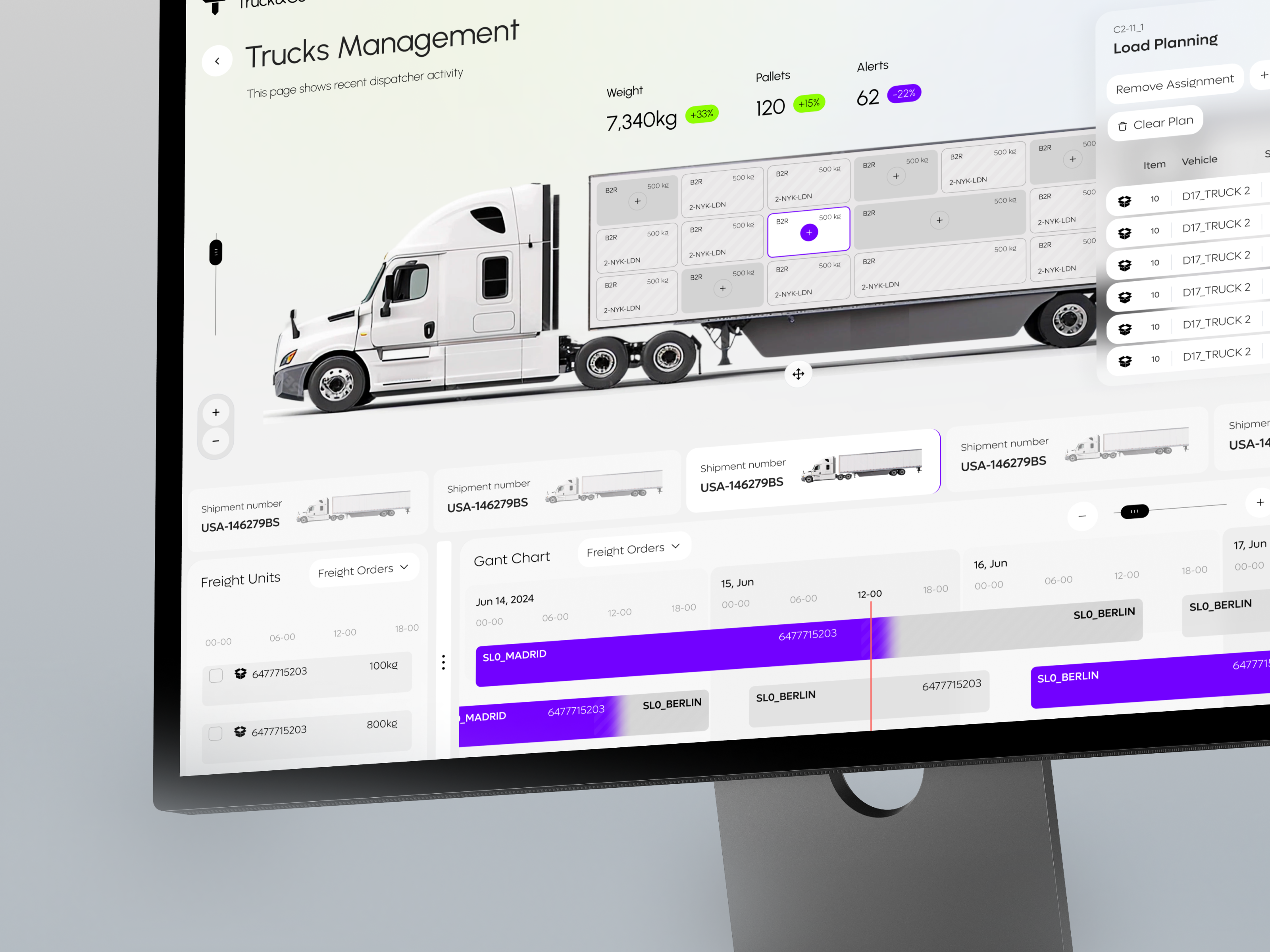 Truck&Co TMS – Logistics Management Dashboard ai app app design b2b business crm dashboard design interface logistics product saas software tms tracking truck ui ui design ux web