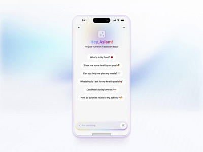 Nutrition App 3d ai app ai app design ai calories app ai mobile app animation branding calories diet app fitness graphic design health app mobile app nutrition nutrition app product design ui ux