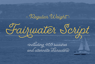 Fairwater Script Regular alternates branding casual calligraphy collection contemporary cursive display fairwater script regular hand drawn handwriting headline logo lettering packaging script retro vintage